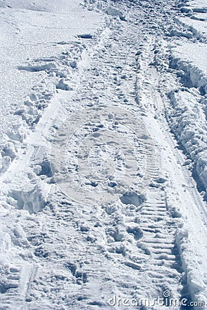 Snow path Stock Photo