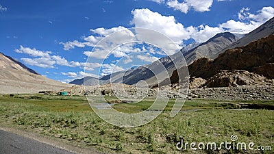 Himalyan road, Bike ride, empty road with amazing view Stock Photo