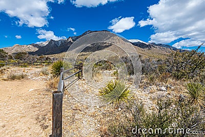 Snow on the Peaks in Guadalupe Mountain National Park Stock Photo