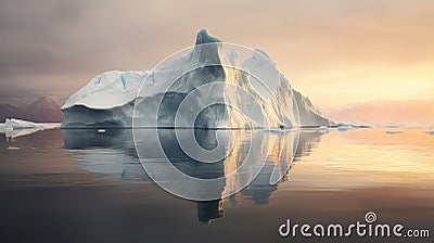 snow pinnacled icebergs landscape Cartoon Illustration