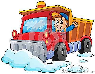 Snow plough theme image 1 Vector Illustration