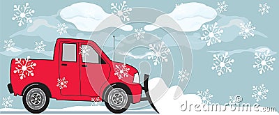 Snow Plow Vector Illustration