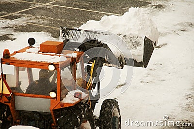 Snow Plow Machine Stock Photo