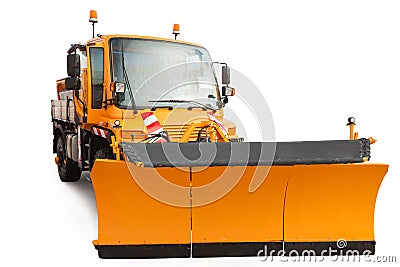 Snow plow removal machine isolated with clipping path Stock Photo