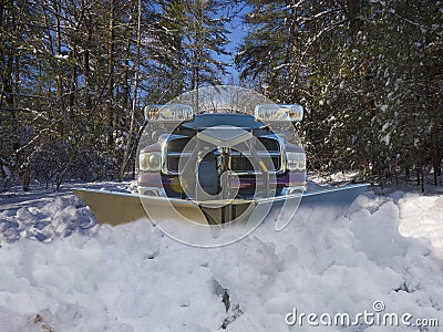 Snow plow truck Stock Photo