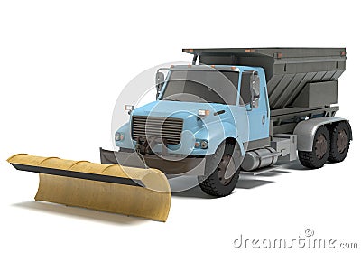 Snow Plow Truck Cartoon Illustration