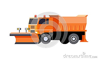 Snow plow utility truck Vector Illustration