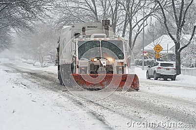 Snow plowing Editorial Stock Photo