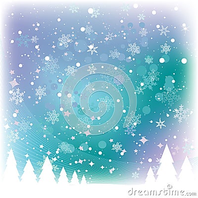 Snow Scene Vector Illustration