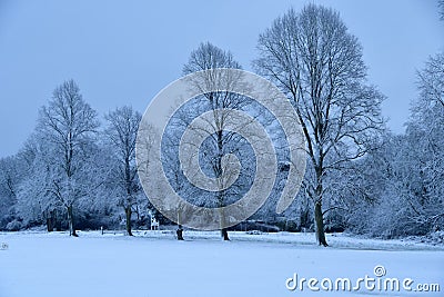 Snow scene Maidenhead Thicket Stock Photo