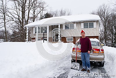 Snow Shoveling Stock Photo