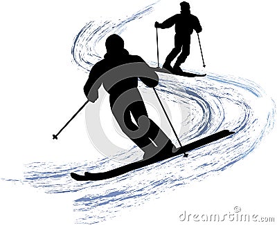 Snow Skiers/eps Vector Illustration