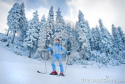 Snow skiing Stock Photo