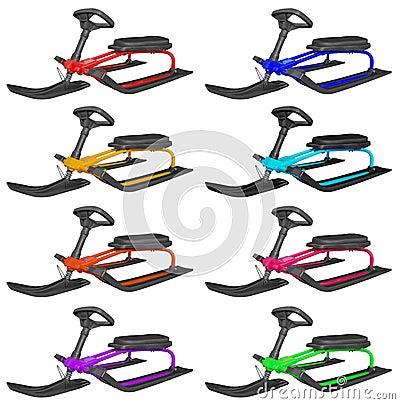 Snow sledge isolated - colorful Stock Photo