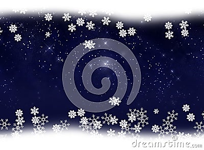 Snow and star background Stock Photo