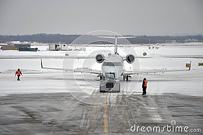 Snow Storm on the airport Editorial Stock Photo