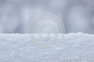 Fresh Snow Texture Background Closeup, Large Detailed Macro Pattern, Gentle Bokeh, Horizontal Stock Photo