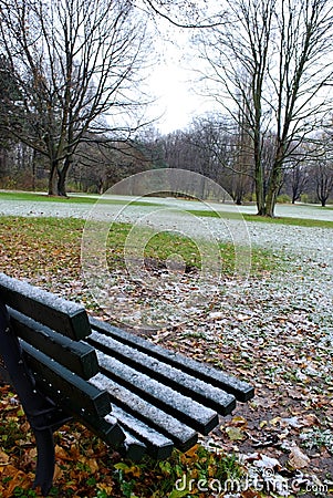 Snow at Tiergarten, Berlin Stock Photo