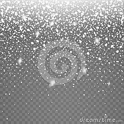 Snow vector effect . Falling Snow winter cold weather. Vector Illustration