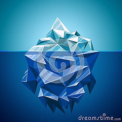 Snow vector iceberg mountain in polygonal style Vector Illustration