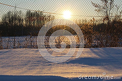 Snow village Stock Photo