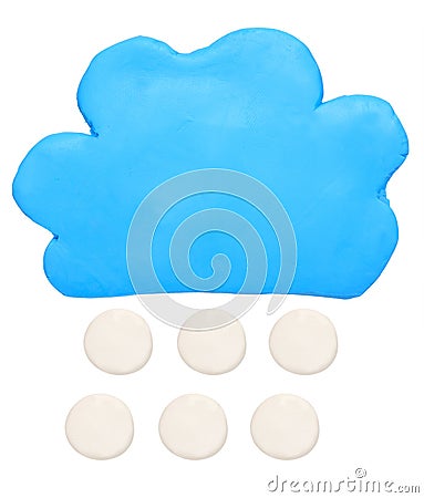 Snow weather forecast icon symbol plasticine clay Stock Photo