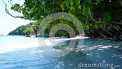 A snow-white beach on the island of Similan. Stock Photo