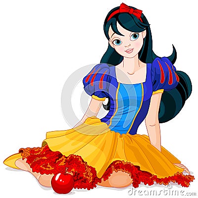 Snow White Girl Vector Illustration