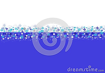 Snow winter concept. Colourful snowflakes on blue and white background. Vector illustration. Cartoon Illustration