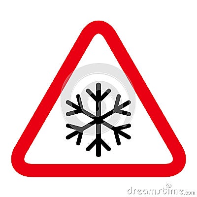 Snow winter icon, danger ice flake sign, risk alert vector illustration, careful caution symbol Vector Illustration