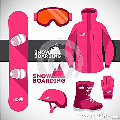 snowboard equipment Vector Illustration