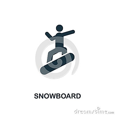 Snowboard icon. Premium style design from winter sports icon collection. UI and UX. Pixel perfect Snowboard icon for web design, a Stock Photo