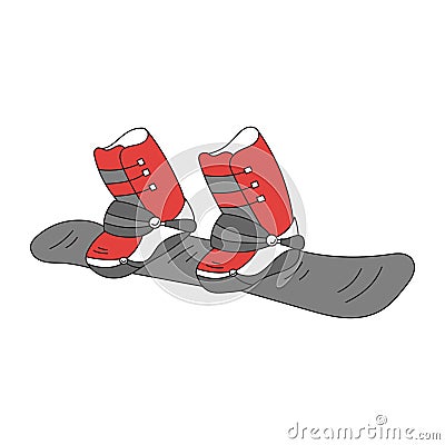 Snowboard vector line icon Vector Illustration