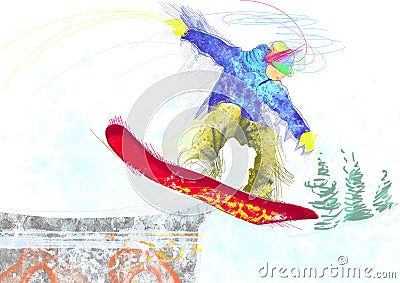 Snowboarder Vector Illustration