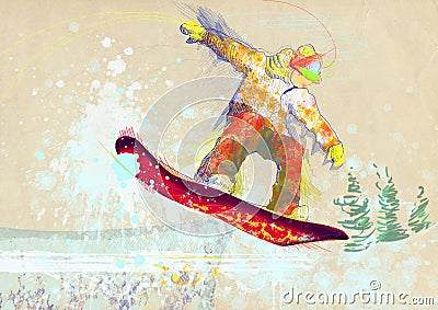 Snowboarder Vector Illustration