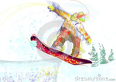 Snowboarder Vector Illustration