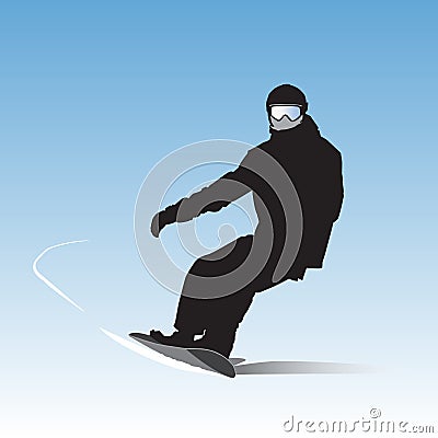 The snowboarder on descent Vector Illustration