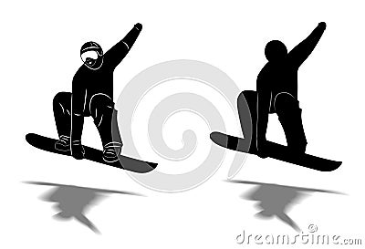 Snowboarder jumping Vector Illustration