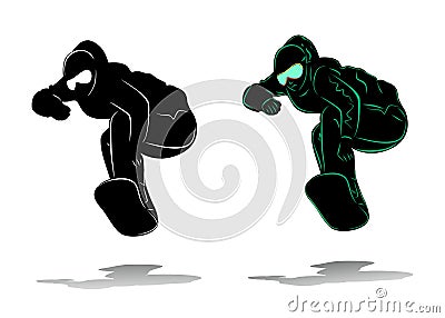 Snowboarder jumping Vector Illustration