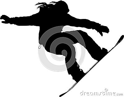 Snowboarder silhouette Stock Photo