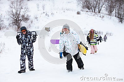 Snowboarders Stock Photo