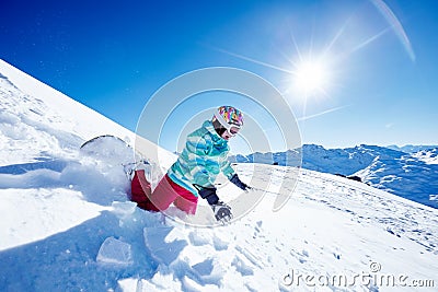 Snowboarding fail Stock Photo