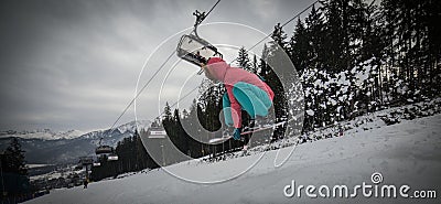 Snowboarding girl Editorial Stock Photo