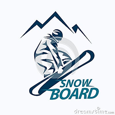 Snowboarding stylized symbol Vector Illustration