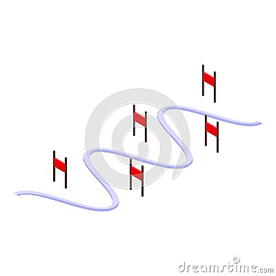 Snowboarding track icon isometric vector. Snowboard school Vector Illustration