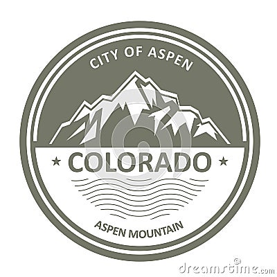 Snowbound Rocky Mountains - Colorado, Aspen Vector Illustration