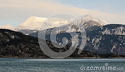 Snowcovered Mountains in Alaska. Stock Photo