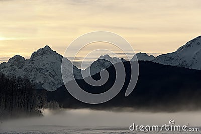 Snowcovered Mountains in Alaska. Stock Photo