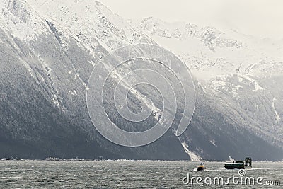 Snowcovered Mountains in Alaska. Stock Photo