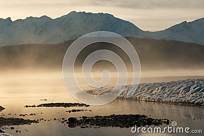 Snowcovered Mountains in Alaska. Stock Photo